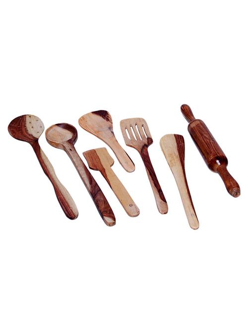 desi karigar 6 ladles + 1 rolling pin - 12096671 -  Standard Image - 0