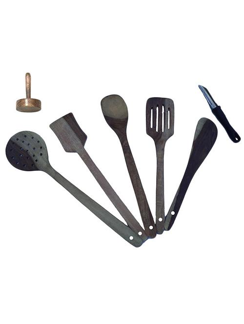desi karigar wooden kitchen tool set of 7 - 12096674 - Standard Image - 0