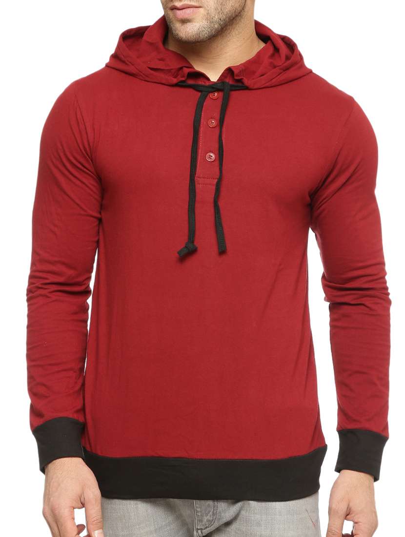solid maroon cotton sweatshirt