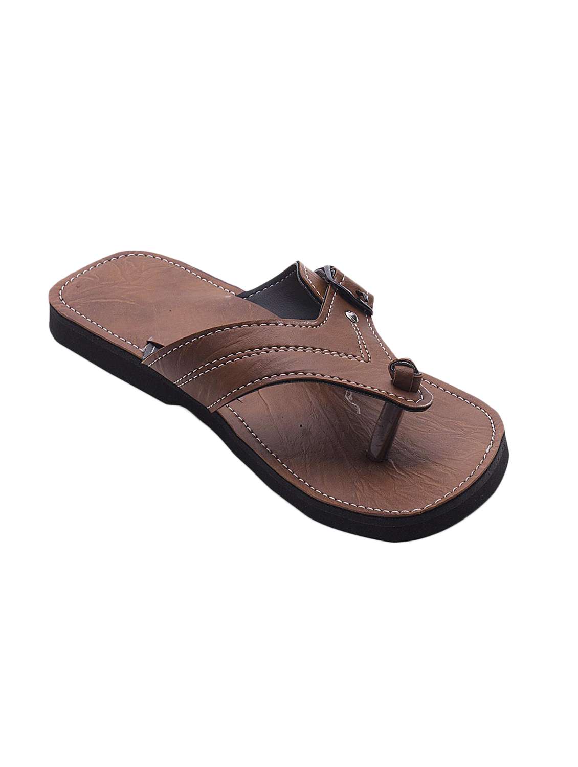 brown leather slippers