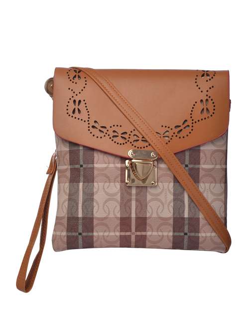 multi leatherette cutwork sling bag - 12106749 -  Standard Image - 0