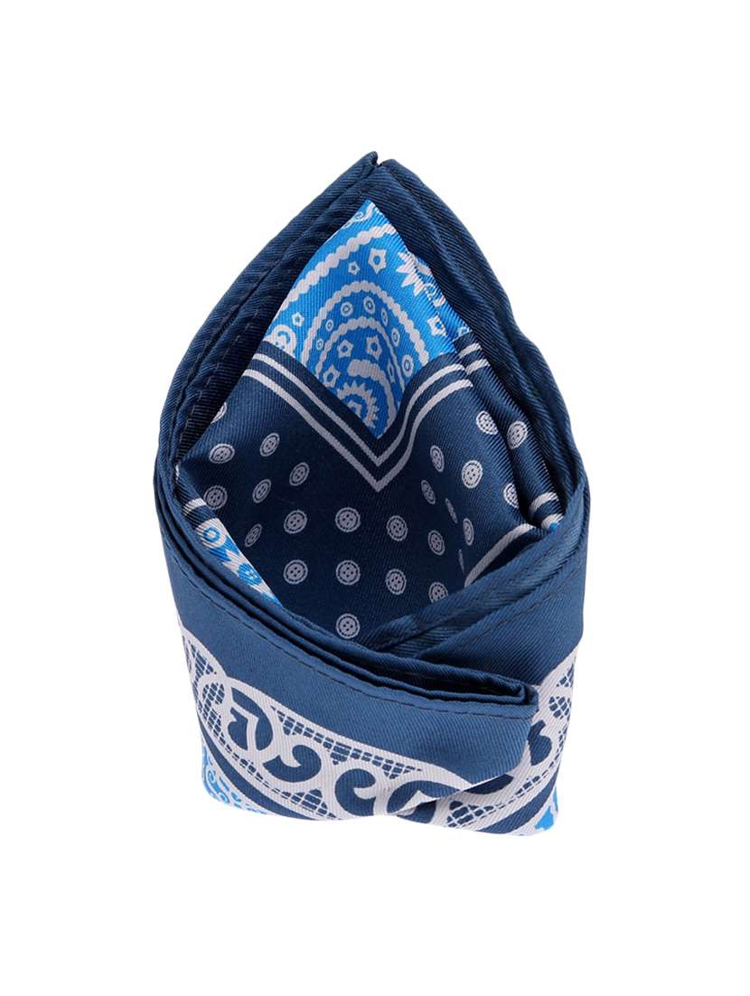 blue micro fiber pocketsquare