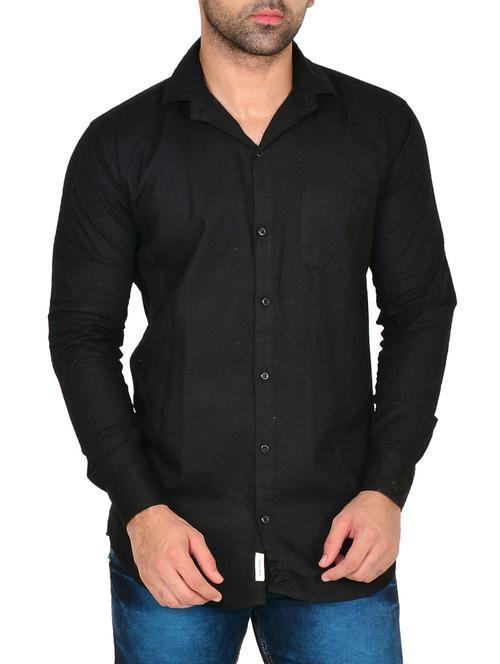 black cotton casual shirt - 12115360 -  Standard Image - 0