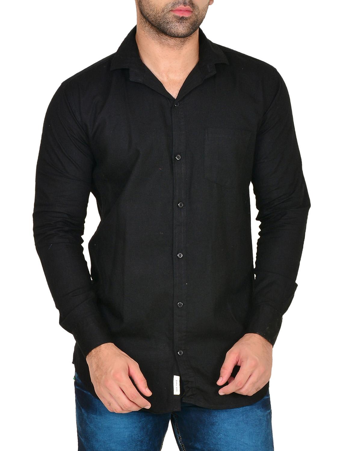 black cotton casual shirt - 12115360 -  Zoom Image - 0