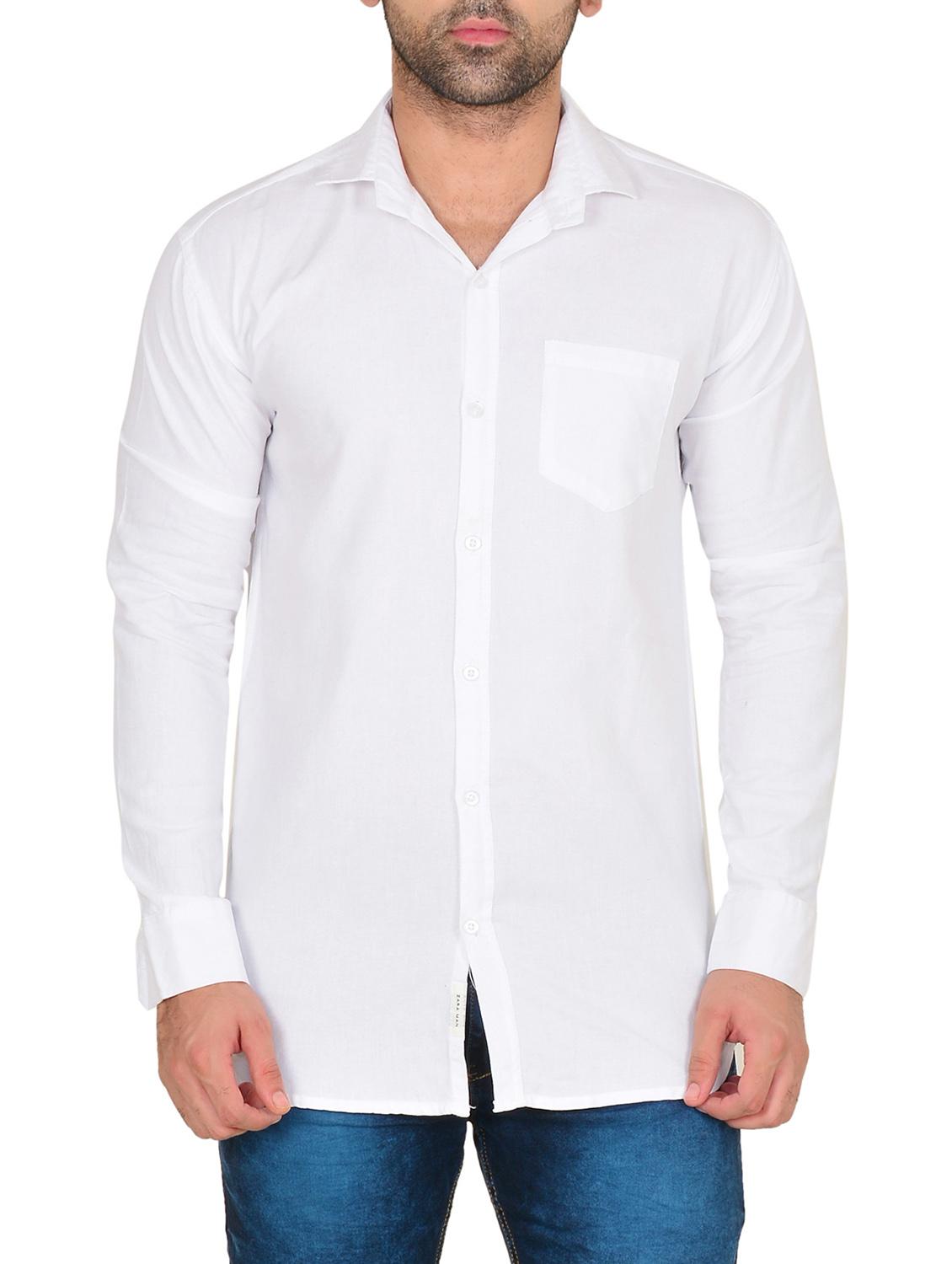 white cotton casual shirt - 12115364 - Zoom Image - 0