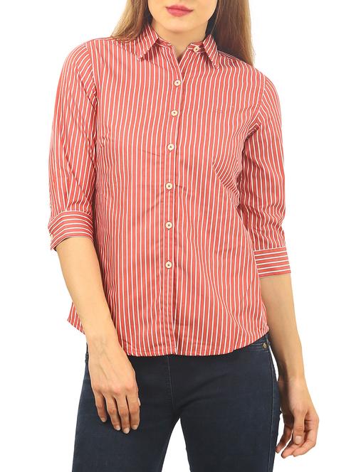 red striped cotton shirt - 12115921 - Standard Image - 0