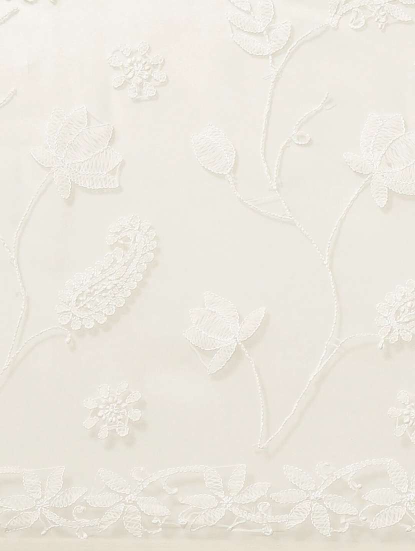 beige faux georgette chikankari saree with blouse - 12128310 -  Standard Image - 3