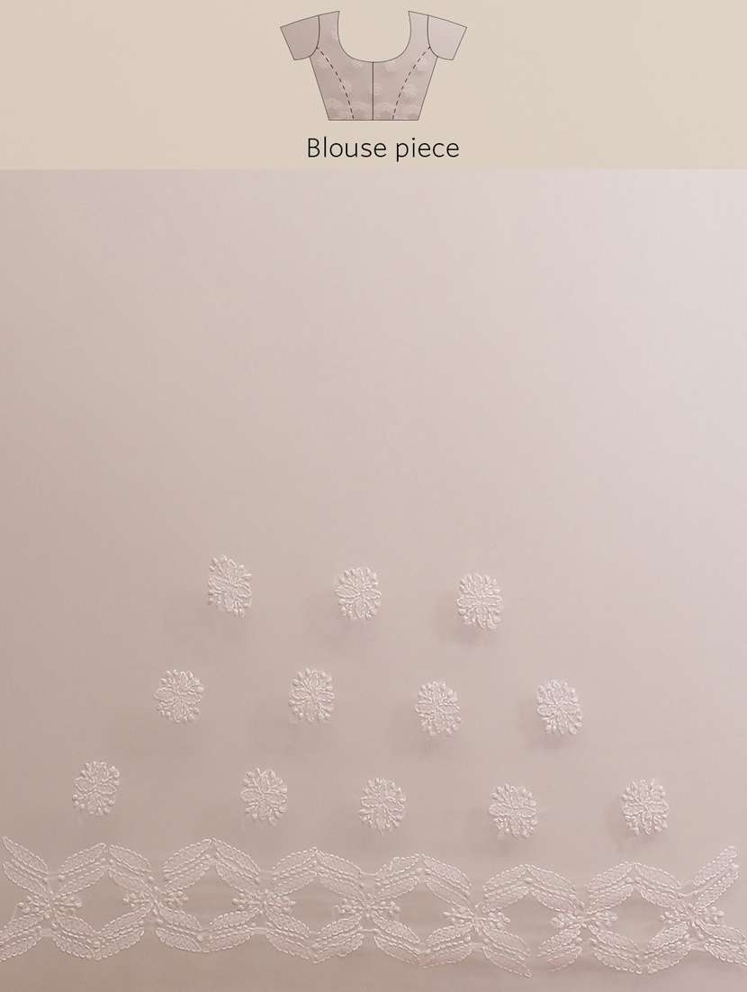 pink faux georgette chikankari saree with blouse - 12128354 - Standard Image - 3