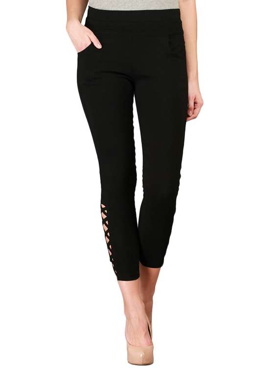 black cotton jeggings