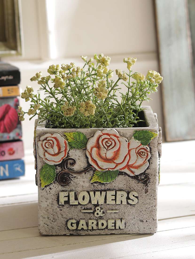 grey cermaic planter pot