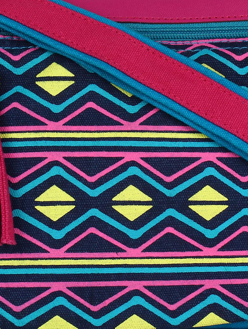 multicolored printed canvas sling bag - 12155977 - Standard Image - 3
