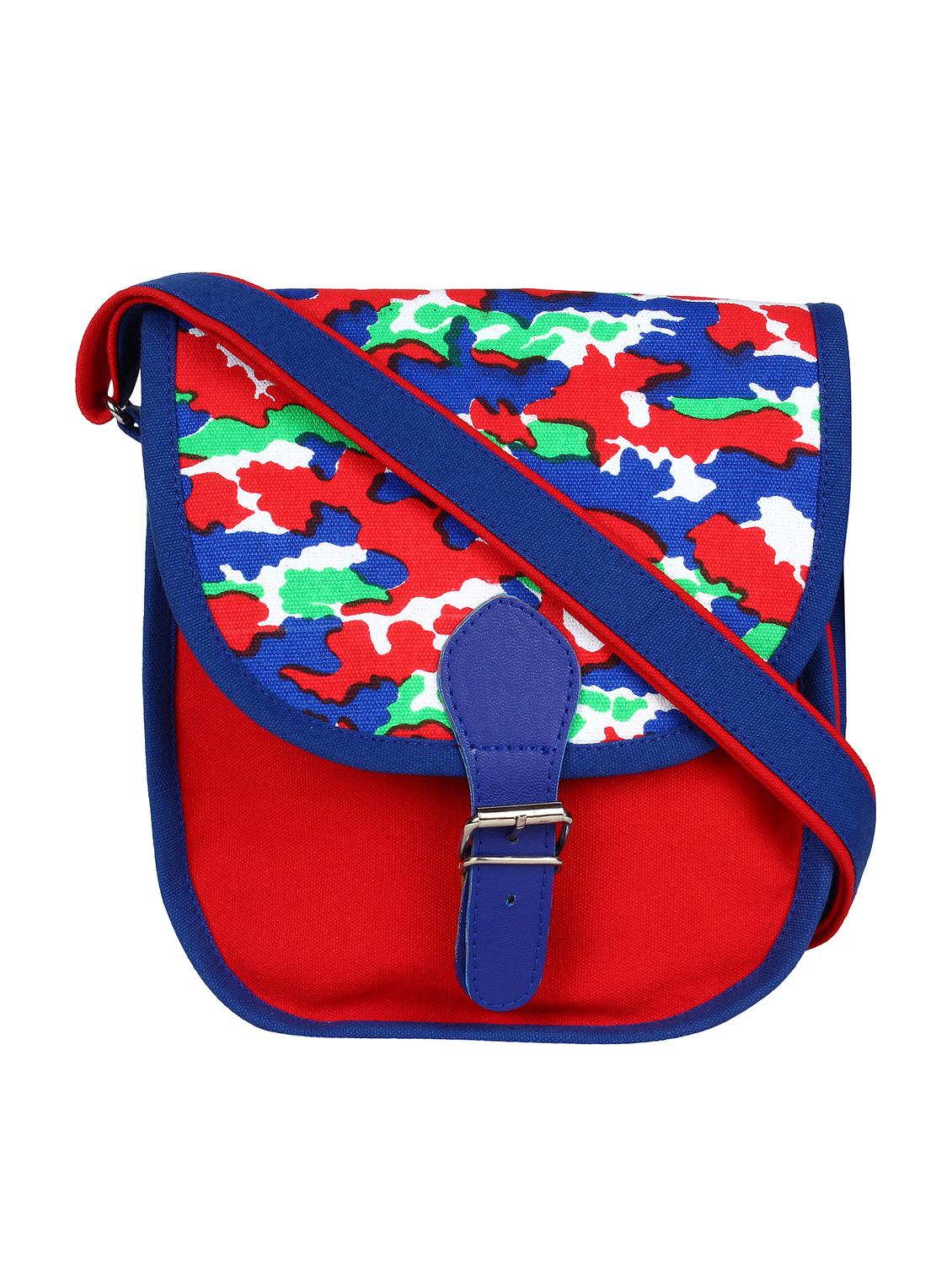 red printed canvas sling bag - 12155979 - Zoom Image - 0