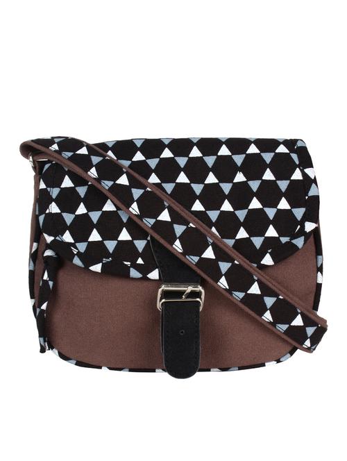 brown printed regular sling bag - 12155985 -  Standard Image - 0