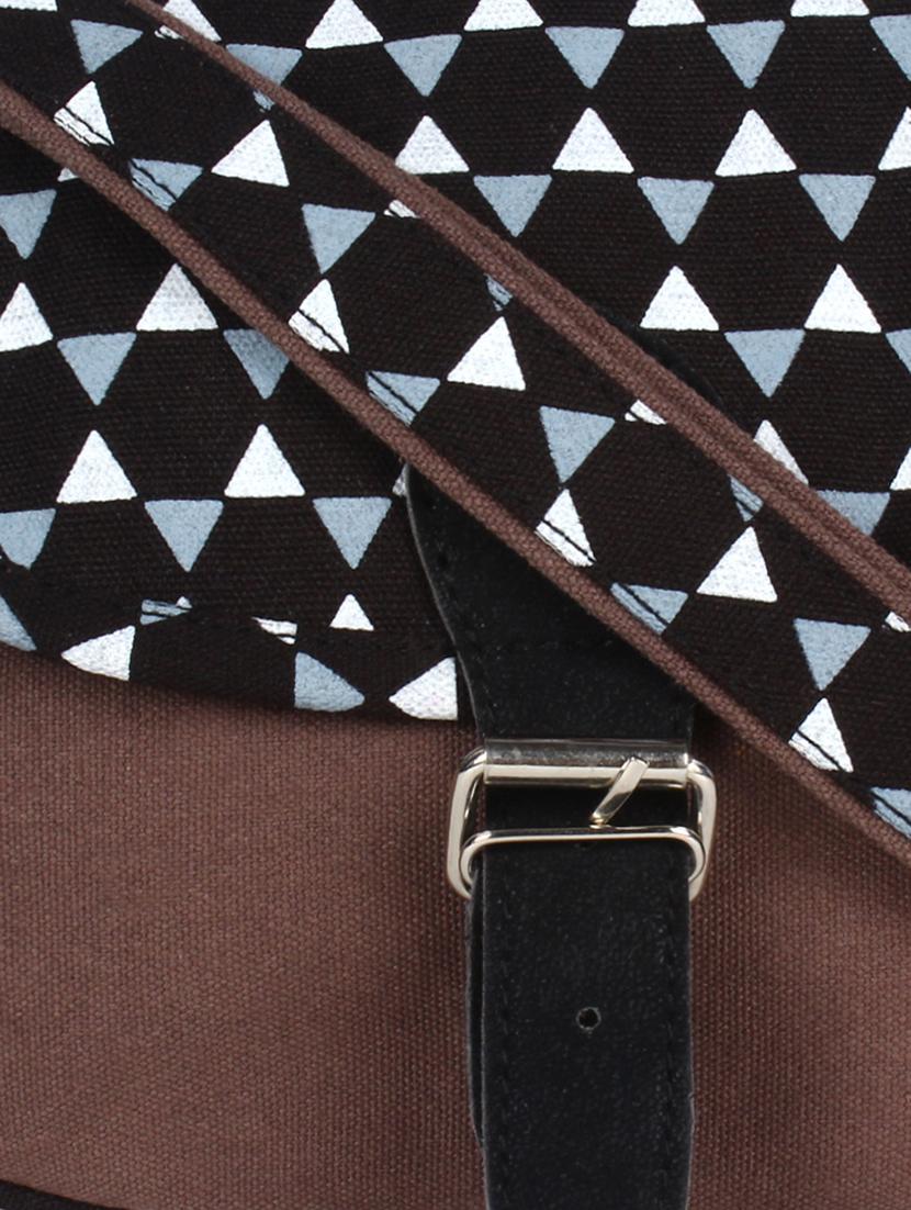 brown printed regular sling bag - 12155985 -  Standard Image - 3