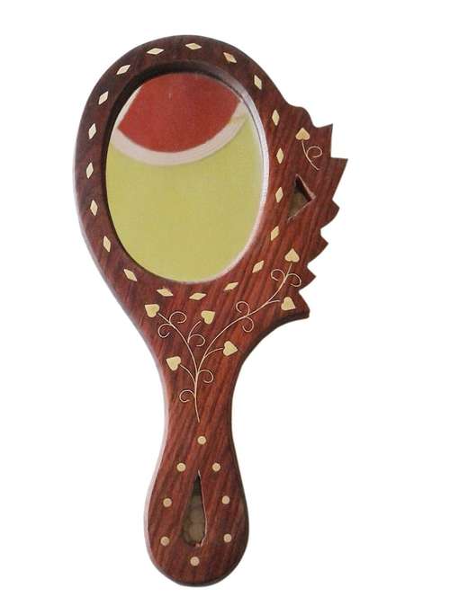 brown wooden mirror - 12163830 - Standard Image - 0