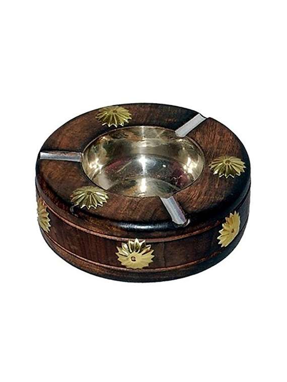 brown wooden ashtray - 12163877 -  Zoom Image - 0
