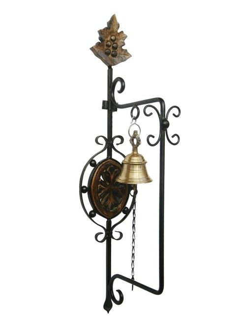 desi karigar door bell square ( black ) wood door knocker - 12163882 - Standard Image - 0