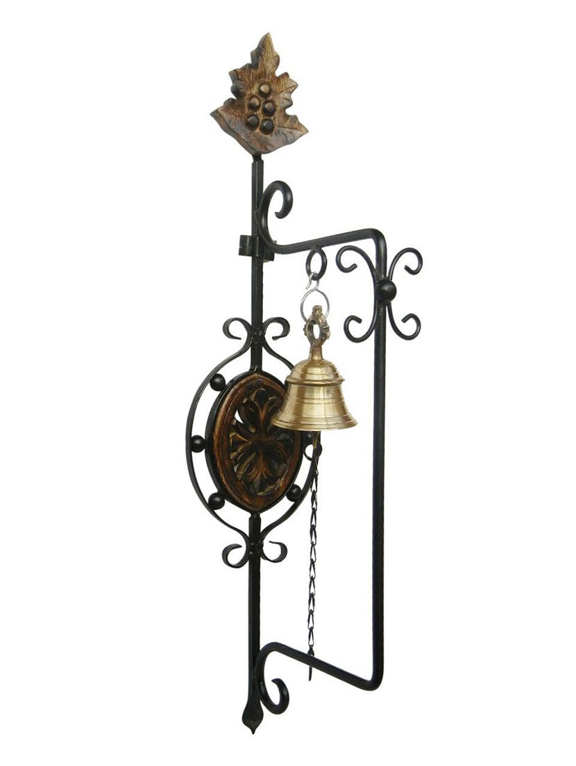 desi karigar door bell square ( black ) wood door knocker - 12163882 - Zoom Image - 0