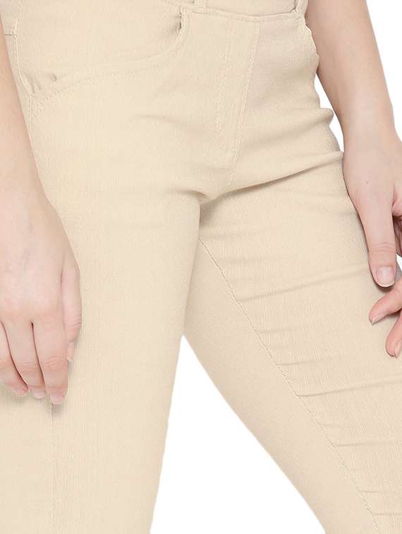 beige cotton jeggings - 12165437 - Standard Image - 3