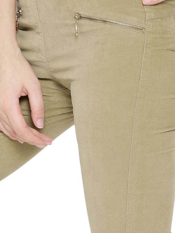 beige cotton jeggings - 12165447 - Standard Image - 3