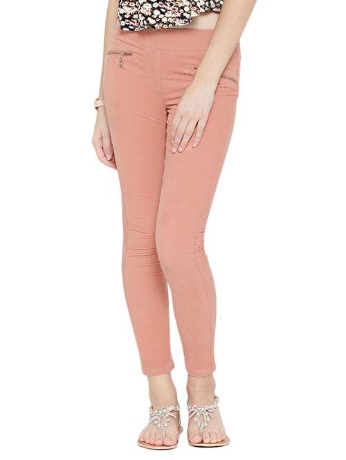 peach cotton jegging - 12165449 -  Standard Image - 0