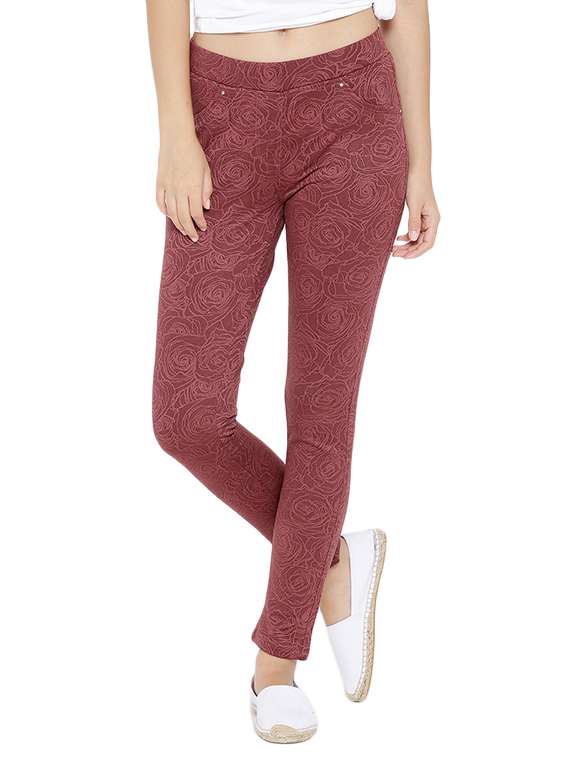 brown floral cotton jegging - 12165456 - Zoom Image - 0