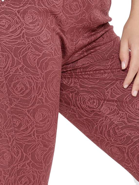 brown floral cotton jegging - 12165456 - Standard Image - 3