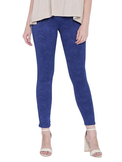 blue floral cotton jegging - 12165458 - Standard Image - 0