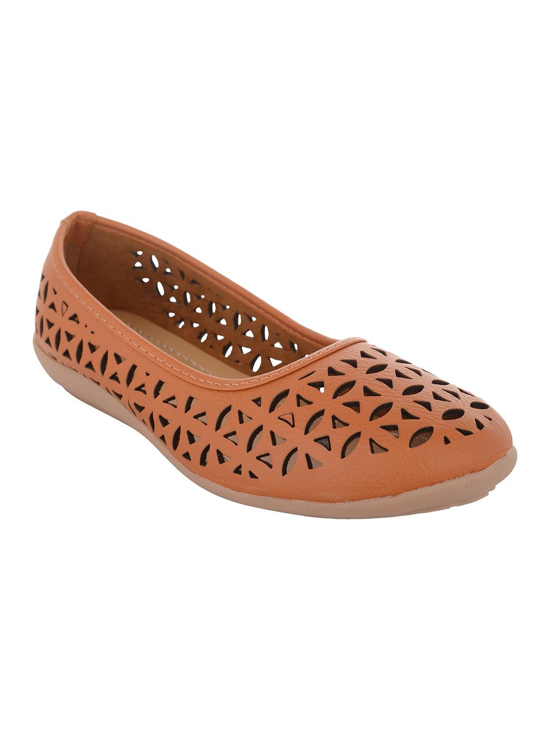tan leatherette ballerina - 12165545 - Zoom Image - 0