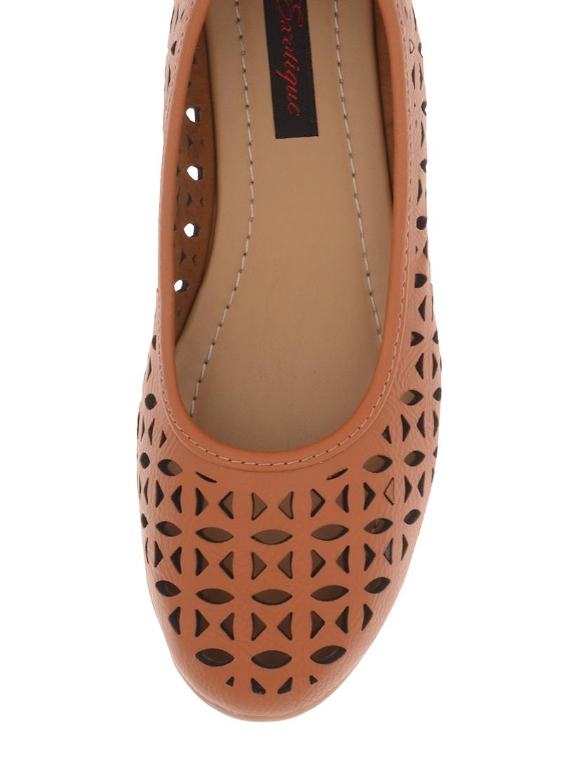 tan leatherette ballerina - 12165545 - Standard Image - 3