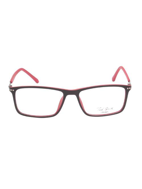 matt black inside red full rim spectacle frame - 12166881 - Standard Image - 0