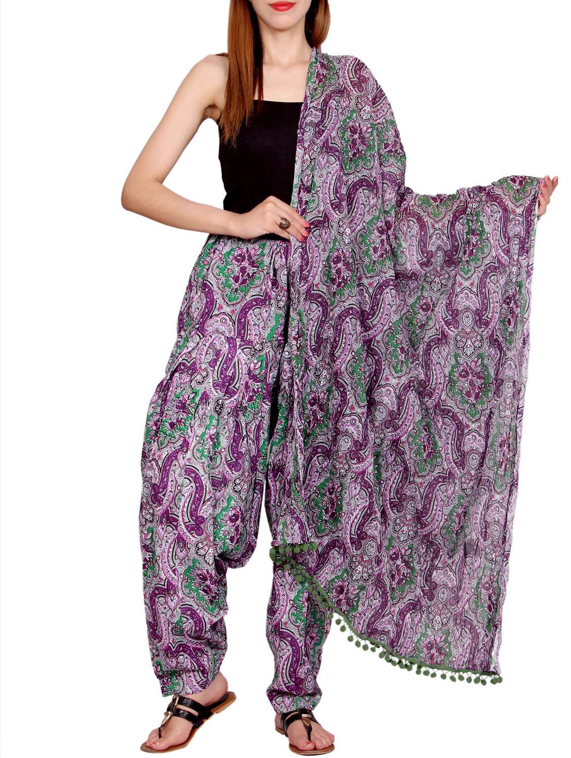 purple cotton patiyala salwars