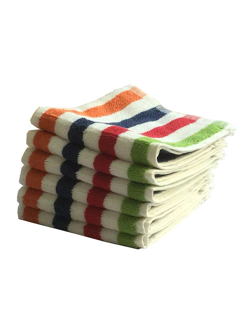 lushomes cotton multi face towel set (pack of 6)