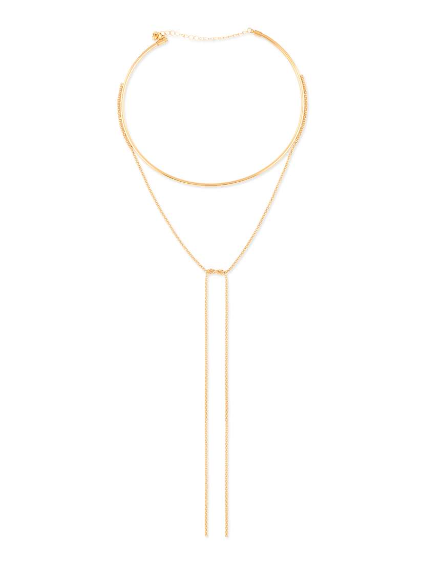 gold metal choker necklace