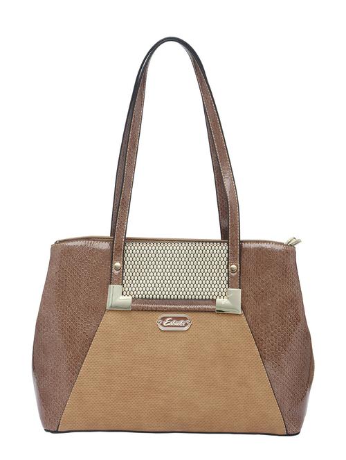 brown synthetic leather handbag - 12184894 - Standard Image - 0