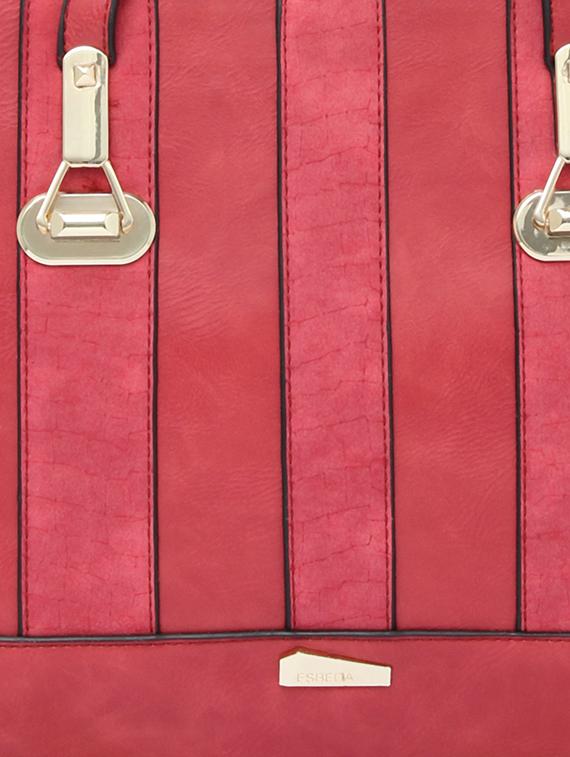 red synthetic leather handbag - 12184901 - Standard Image - 3