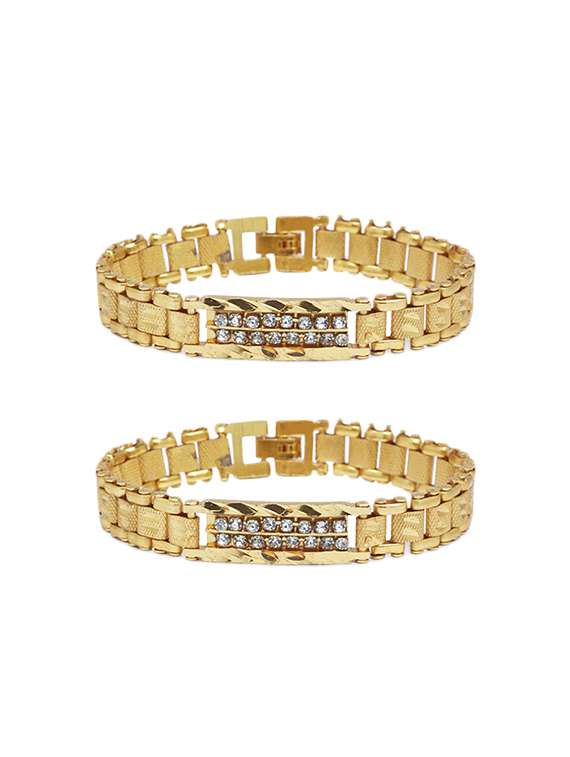 gold color, metal alloy bracelets, set of 2