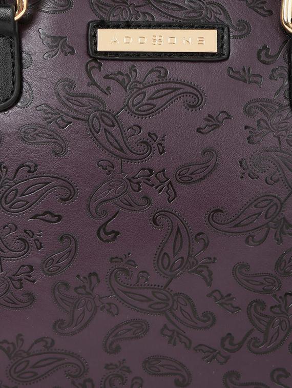 purple synthetic leather handbag with sling - 12203209 - Standard Image - 3