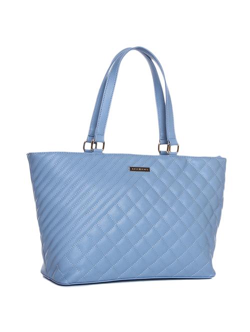 blue quilted synthetic leather tote - 12203227 -  Standard Image - 0