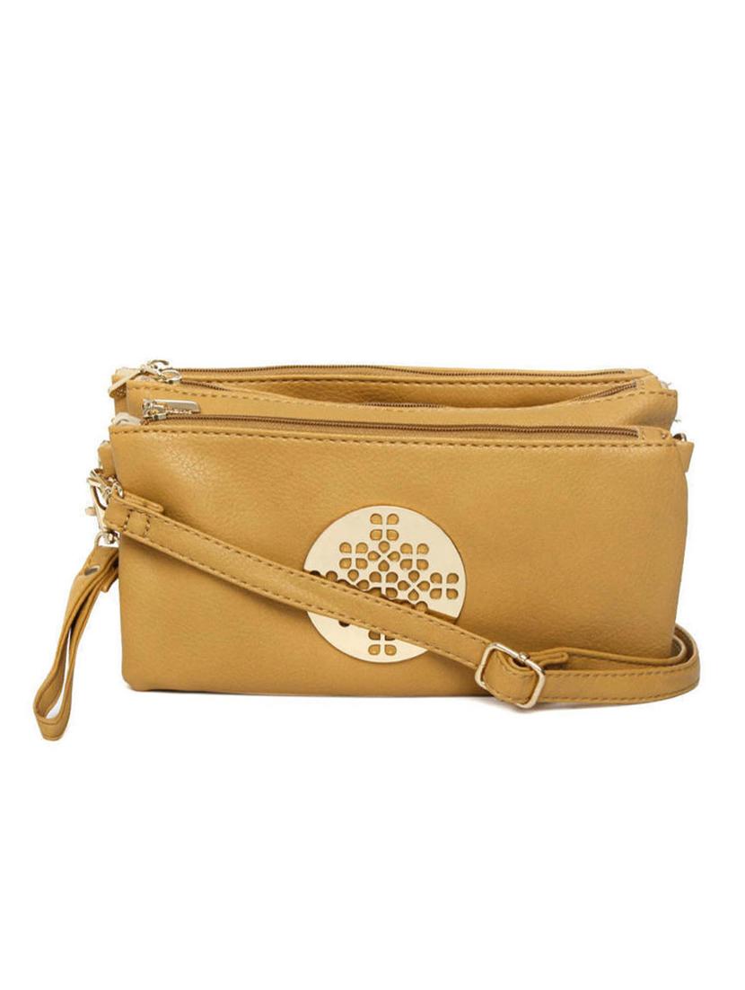 brown synthetic leather clutch - 12203230 - Zoom Image - 0