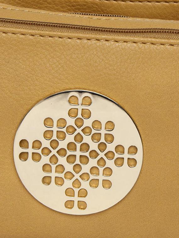 brown synthetic leather clutch - 12203230 - Standard Image - 3