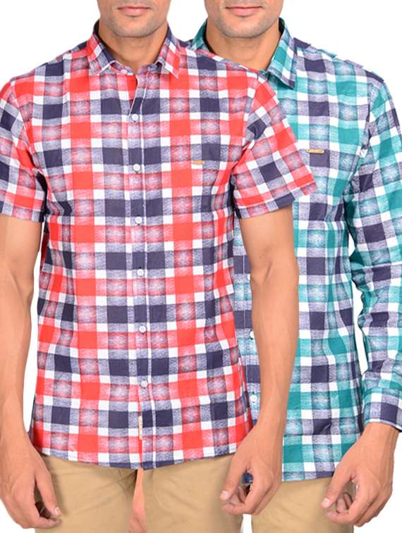 red cotton casual shirt