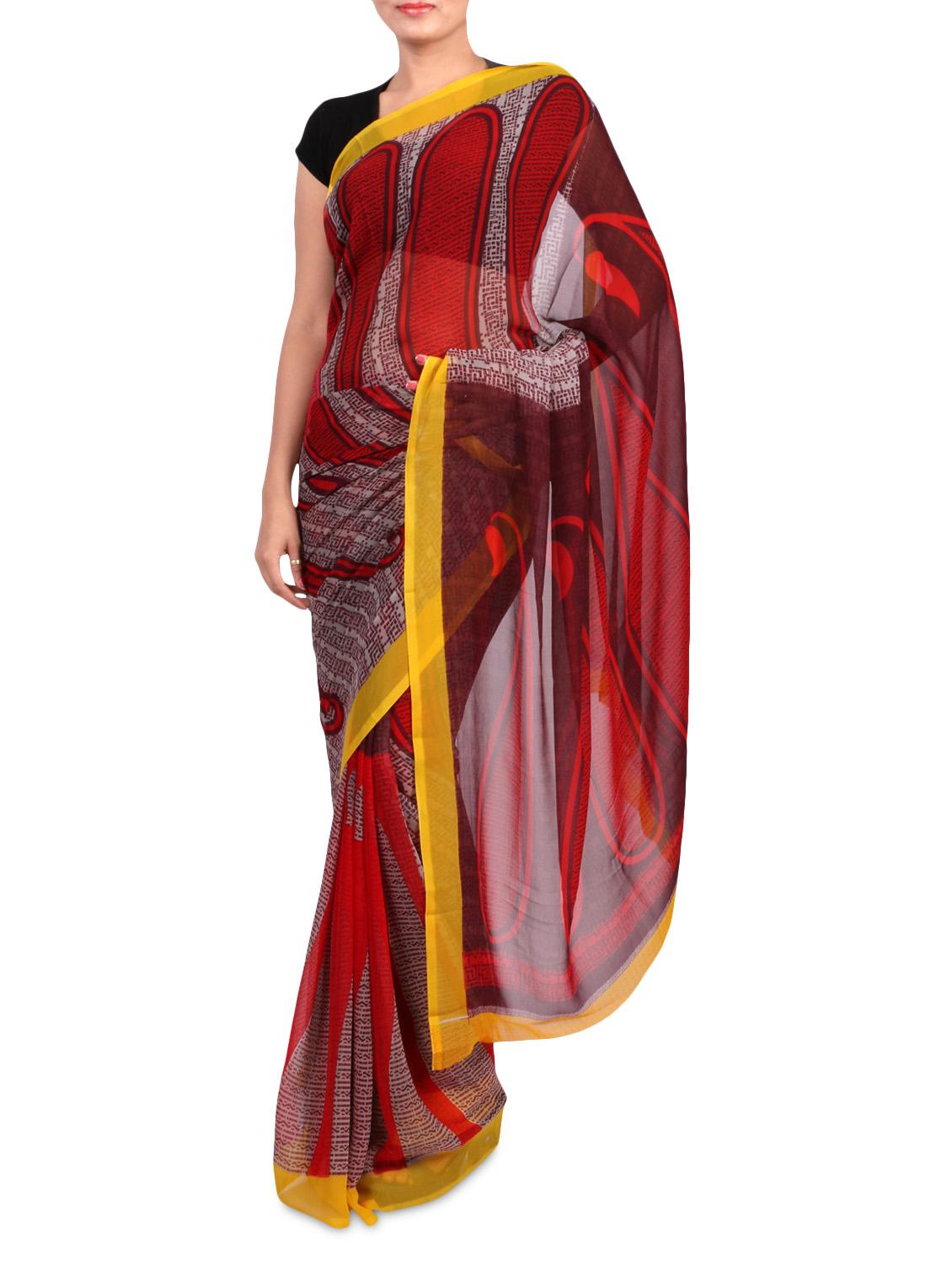 Multicolor Printed Georgette Half & Hlaf Saree - 1220422 - Zoom Image - 0