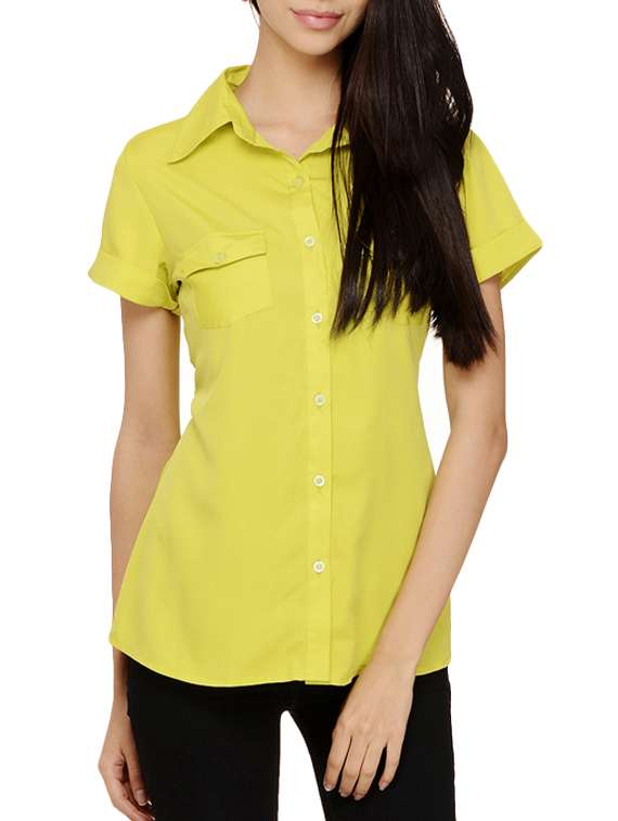 green crepe regular shirt