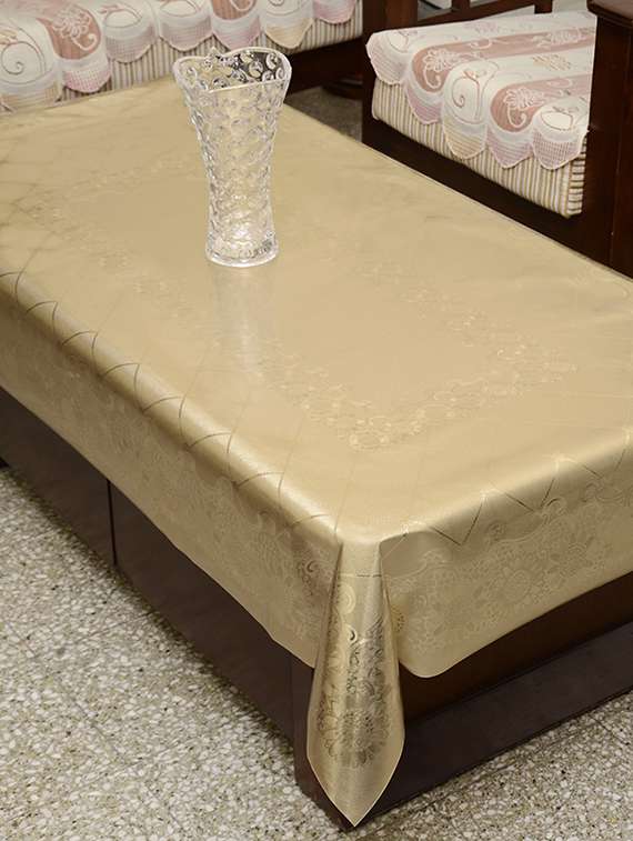 aloft beige 4 seater pvc embossed table cover