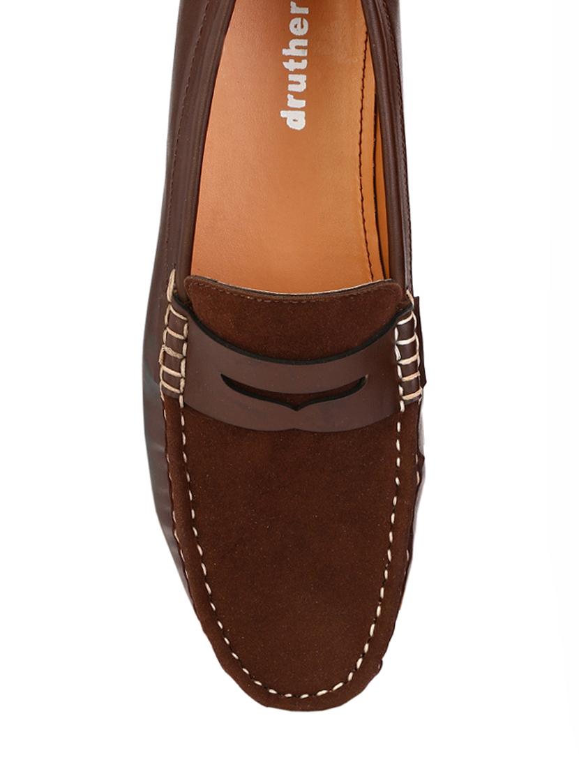 brown synthetic slip on loafers - 12214745 - Standard Image - 3