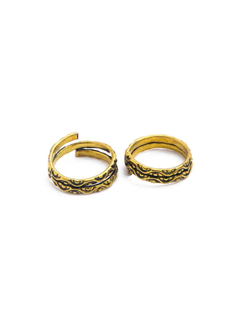 gold metal toe ring