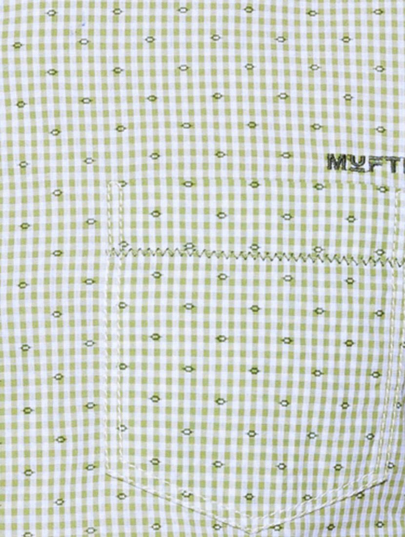 mufti mens green slim fit mid rise casual shirts - 12242718 - Standard Image - 3