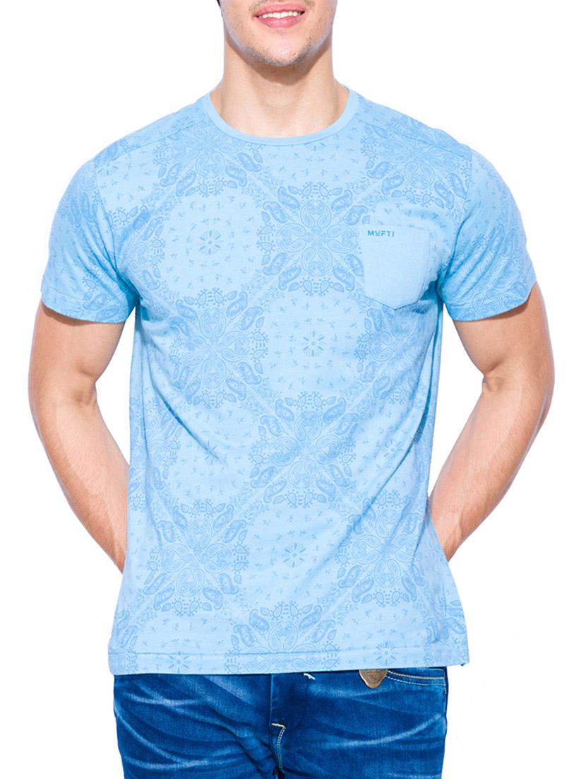 mufti mens sky slim fit mid rise tshirts - 12242745 - Zoom Image - 0