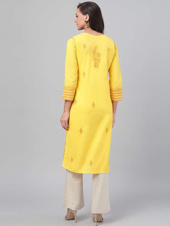 women's straight kurta - 12245190 - Standard Image - 3